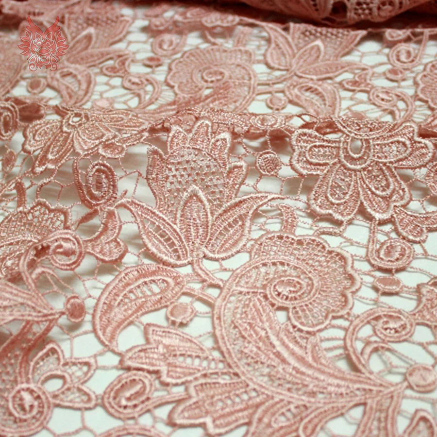 

Designer purple pink floral embroidery hollow guipure lace fabric for wedding party dress lace tissue cloth tela tejido SP3825