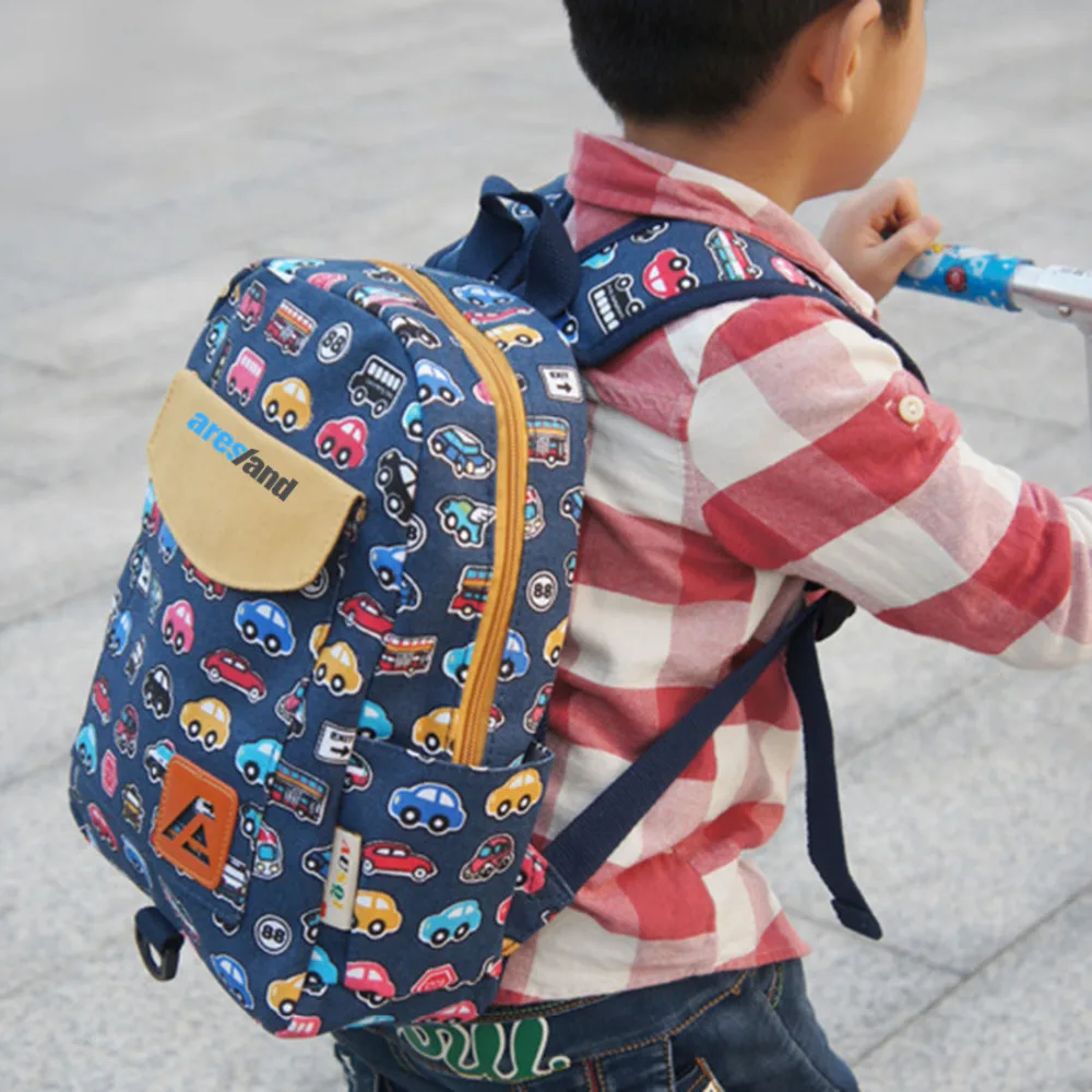Aresland New Printing Canvas font b Backpack b font Rucksack Kindergarten School Student Bag for Boys