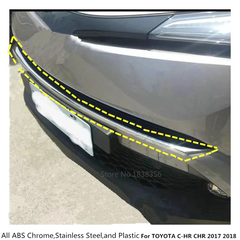 1PCS Chromed Front Grill Grille Moulding Trim trims Decorate Trim For Toyota C-HR 2017 2018 2019 2020