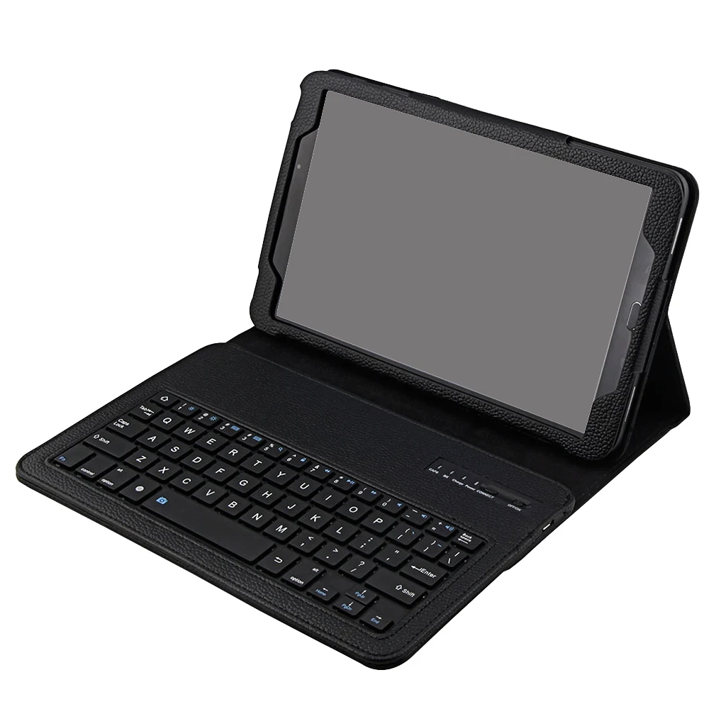 Besegad Беспроводной Bluetooth клавиатуры гибкий чехол из термопластичного полиуретана(в виде ракушки кронштейн для Samsung Galaxy Tab T580 T585 T 580 585 планшет 10,1 дюймов - Цвет: Black