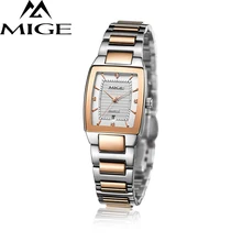 Mige Лидер продаж Топ бренд квадратные женские кварцевые часы белый черный розовый Relogio Feminino женские часы водонепроницаемые женские часы
