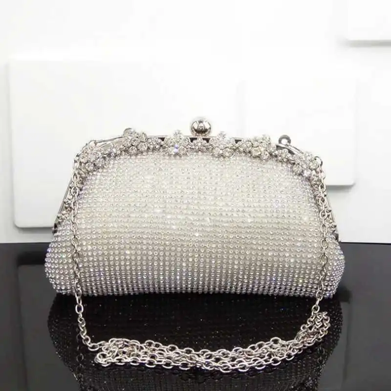 Bolsa De Mão Com Corrente De Diamantes, Bolsa Elegante De Mão Para ...