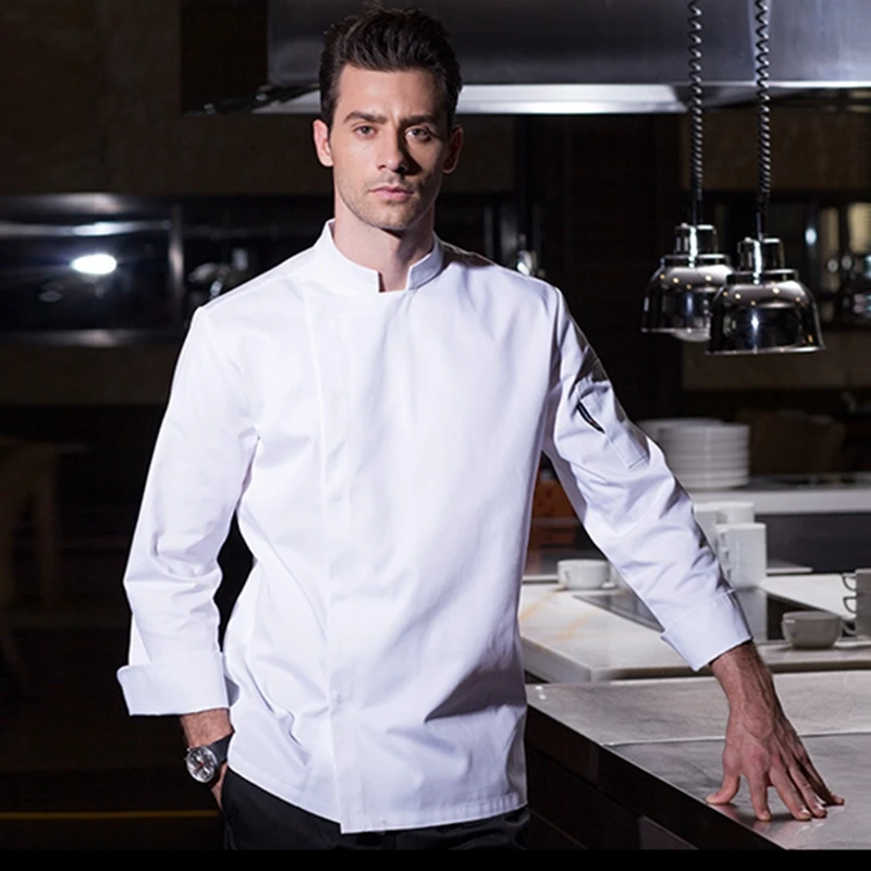 Men's Chef Jackets Coat Uniform Kitchen Short Sleeve Cook Work