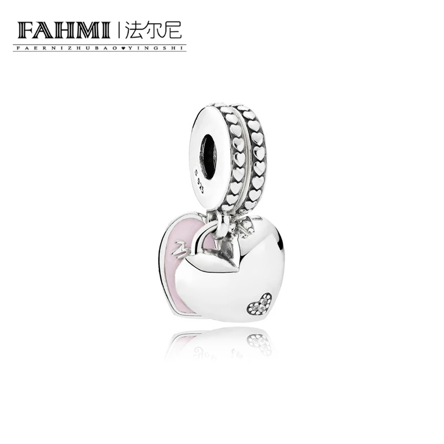 

FAHMI 100% 925 Sterling Silver 1:1 792072EN40 MOTHER AND DAUGHTER HEARTS HANGING Original Women Wedding Fashion Jewelry
