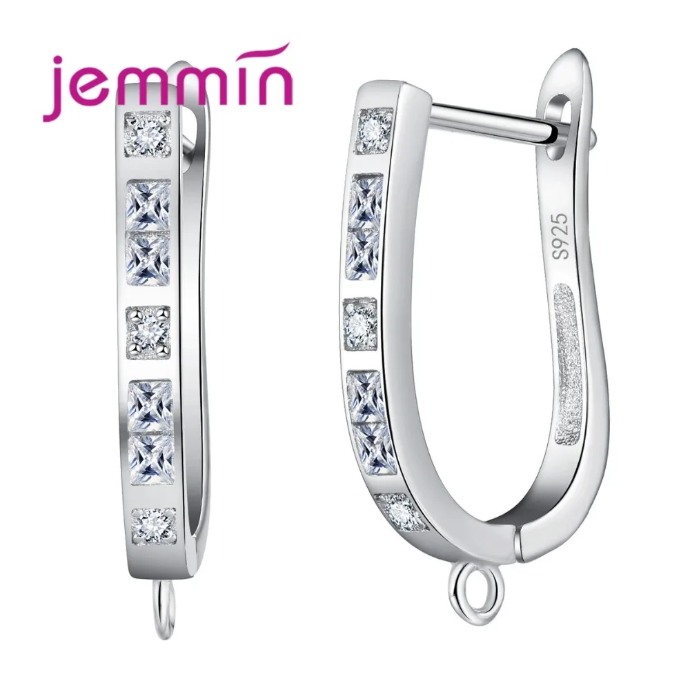 

Jemmin 925 Sterling Silver Earrings Findings For DIY Jewelry With Micro Crystal Prevent Allergy Earring Components Accessories