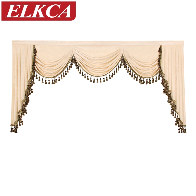  Thick Chenille Valance Solid Color Curtains Valances for Living Room European Luxury Valances for B - 32854017665