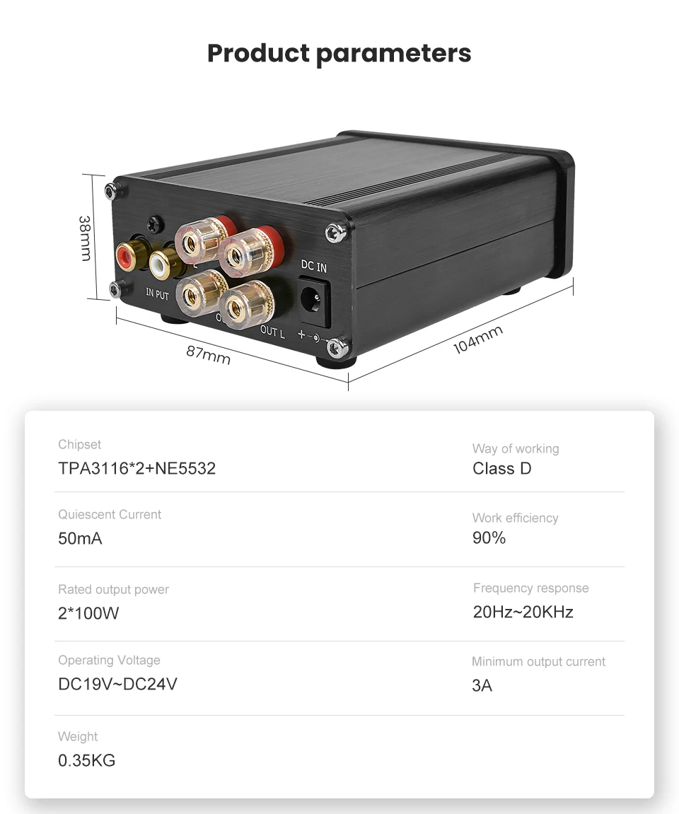 AIYIMA 2,0 Hifi Fever аудио усилитель звука доска двойной чип TPA3116x2 NE5532 Класс D Мощность стерео усилитель 2x100 Вт Amp