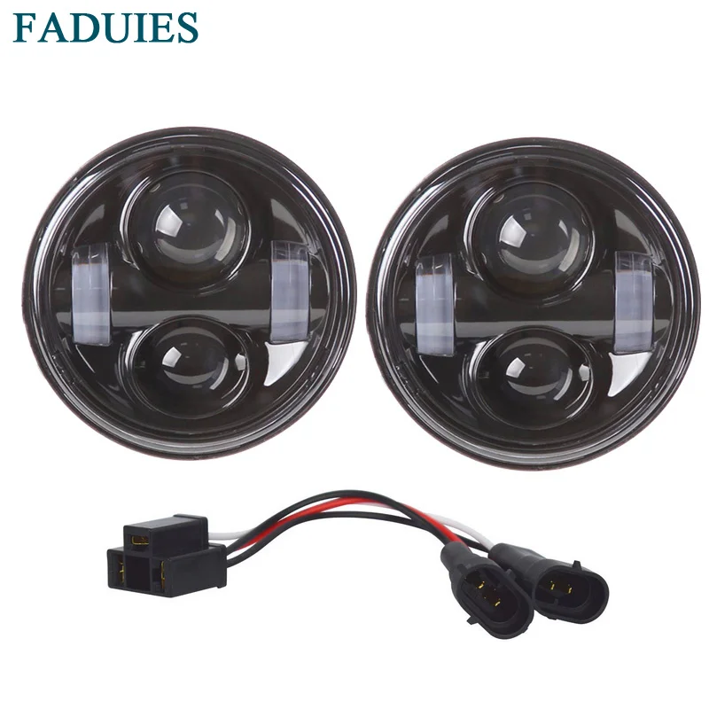 1 4.65 Dual LED Headlights for Harley Dyna Fat Bob  (5)