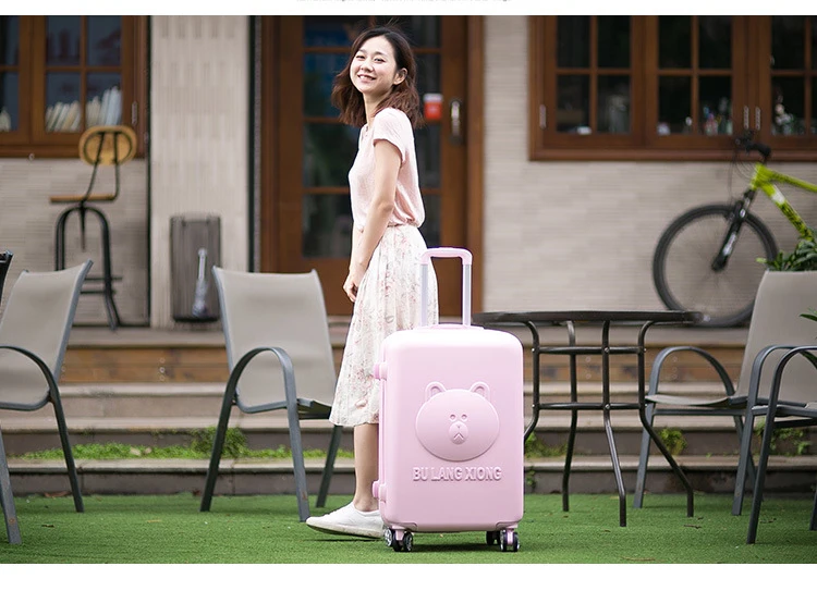 GraspDream 20"24" carry-on Suitcase with wheels Girl and kids pink luggage bag travel bag trolley case bags children's suitcases