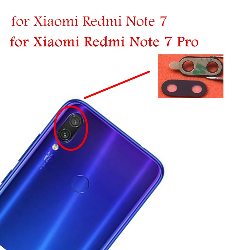 2 шт. для Xiaomi Redmi Note 7/Note 7 Pro задняя камера стеклянный объектив основная задняя камера стеклянная крышка наклейка стекло объектив Запасные части