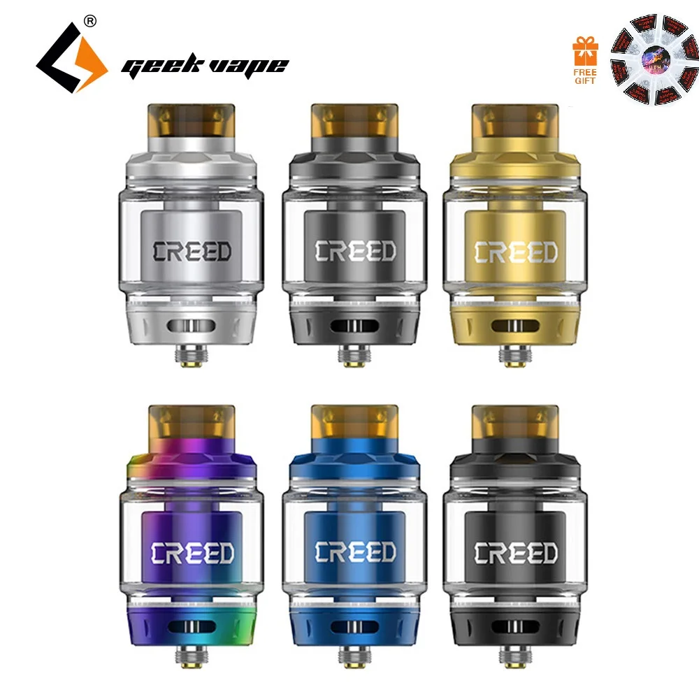 Free Gift Original Geekvape Creed RTA 6.5ml 25mm RTA Three Interchangeable Airflow Tank Single Dual Coil Vape Tank Vs Zeus Dual Free Gift Original Geekvape Creed RTA 6.5ml 25mm RTA Three Interchangeable Airflow Tank Single Dual Coil Vape Tank Vs Zeus Dual