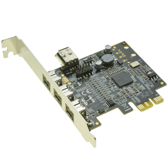 Carte contrôleur PCIe 1394B + 1, PCIe 6Pin 1394A à Port Firewire 800 externe  IEEE 1394b, 3 ports - AliExpress