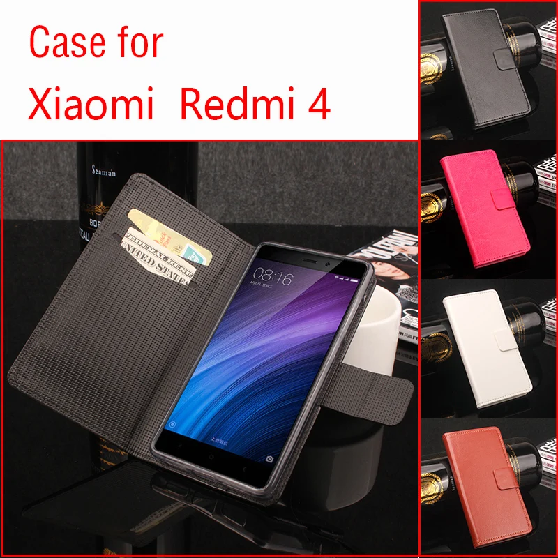 

Xiaomi Redmi 4 Leather Case Wallet Style Magnetic Phone Case for Xiaomi Redmi 4 Flip Cover Case With Stand Function