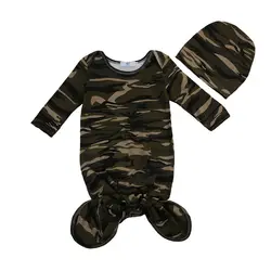 Одежда для новорожденных; детский Камуфляжный Комплект для сна для новорожденных детский спальный мешок