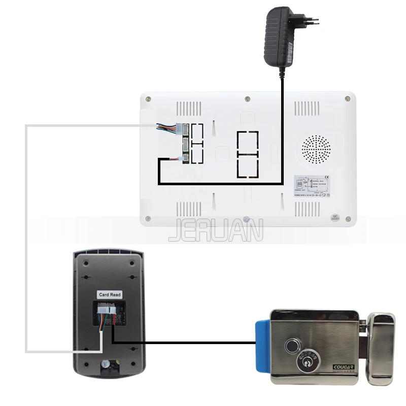 JERUAN Главная " ЖК-монитор Громкая домофон Цветной Видео Домофонные дверной звонок Система Контроля доступа домофон
