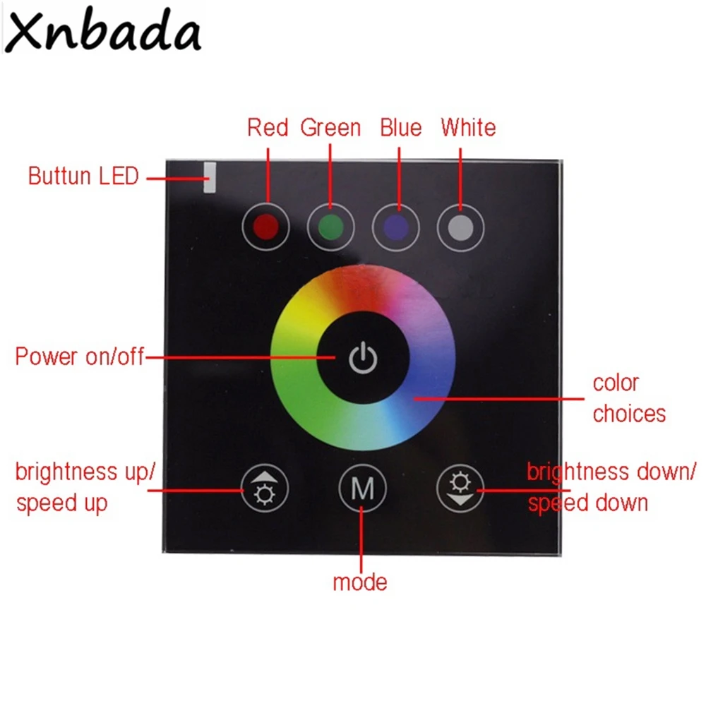 RGB/RGBW настенная сенсорная панель светодиодный контроллер стеклянная панель диммер контроллер для светодиодной ленты светильник DC12V-24V