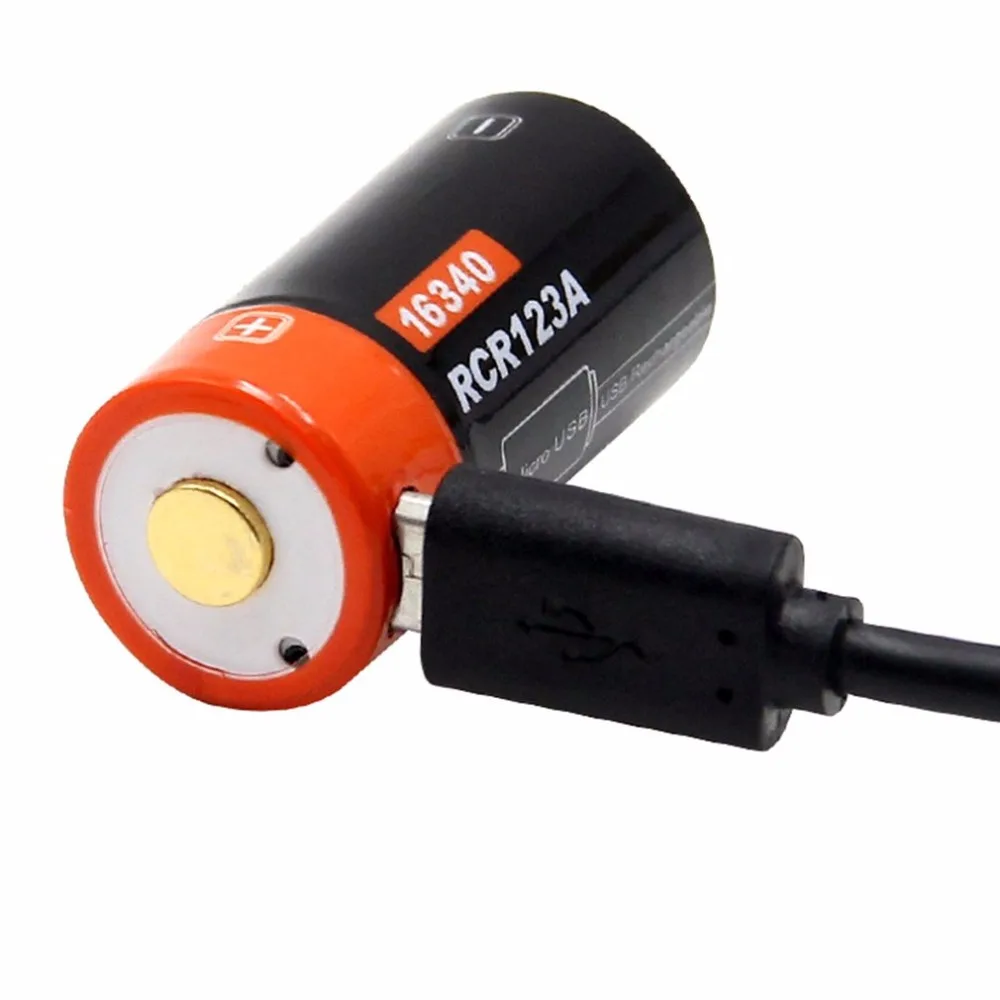 

1PCS Doublepow Compact 16340 3.7V 650MAH Li-ion Rechargeable Battery USB DC-Charging Battery for Torch
