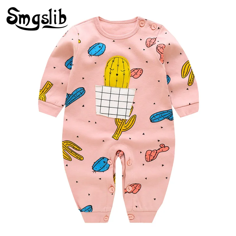 

Newborn Baby Boy Clothes 2018 Long Sleeve Print Baby Girl Rompers Pajamas infant jumpsuit baby Clothing 1st birthday one piece