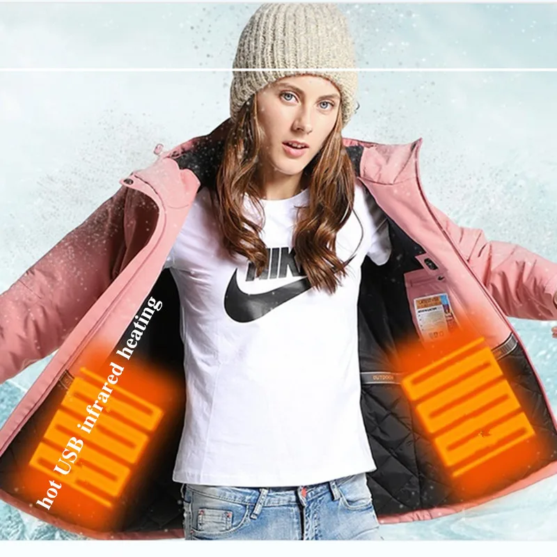  Hot USB Infrared Heating Men Women Jackets Winter Thermal Clothing Intelligence 3 Geer Warming Up O