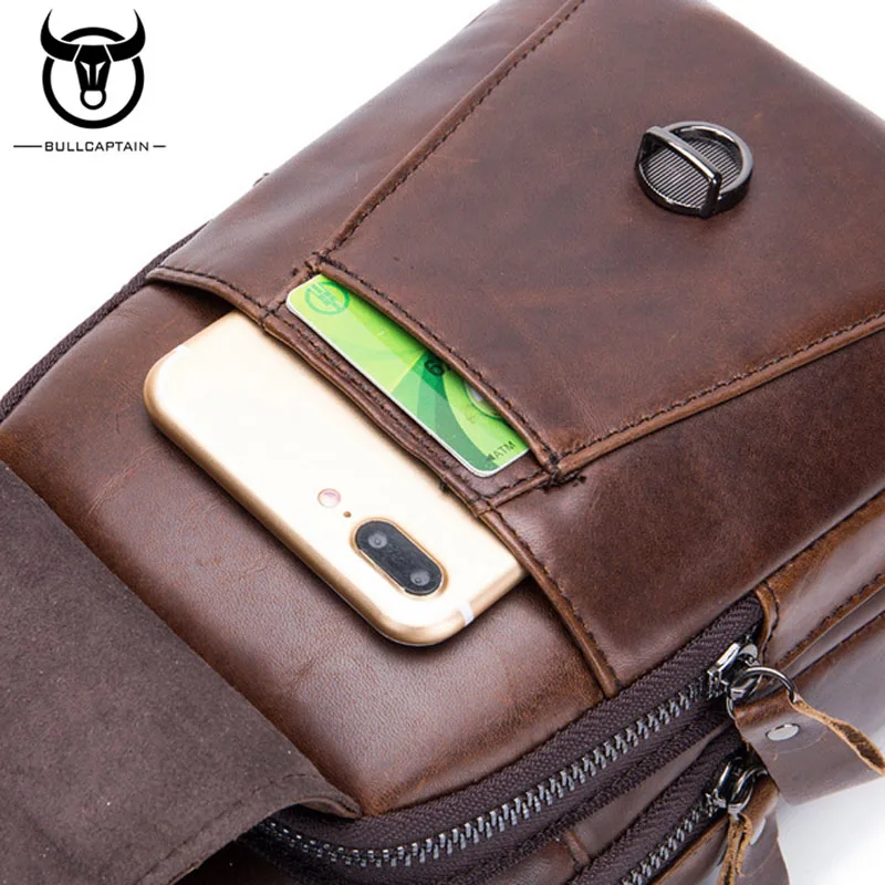 de Couro genuíno Mochila de Viagem de