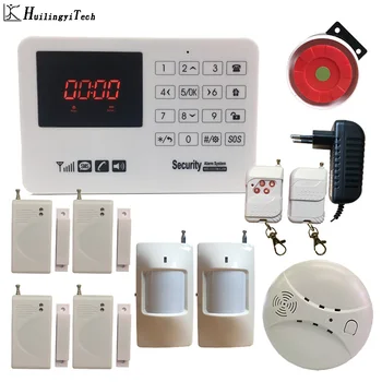 

433MHz GSM Home Alarm Security System Door Detector Infrared Detector Touch Keyboard with Smoke Detector Gsm Home Burglar alarm