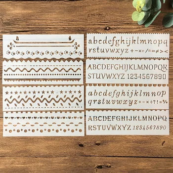 

8Pcs/Set 7inch Alphabet Letters Wavy DIY Layering Stencils Painting Scrapbook Coloring Embossing Album Decorative Card Template