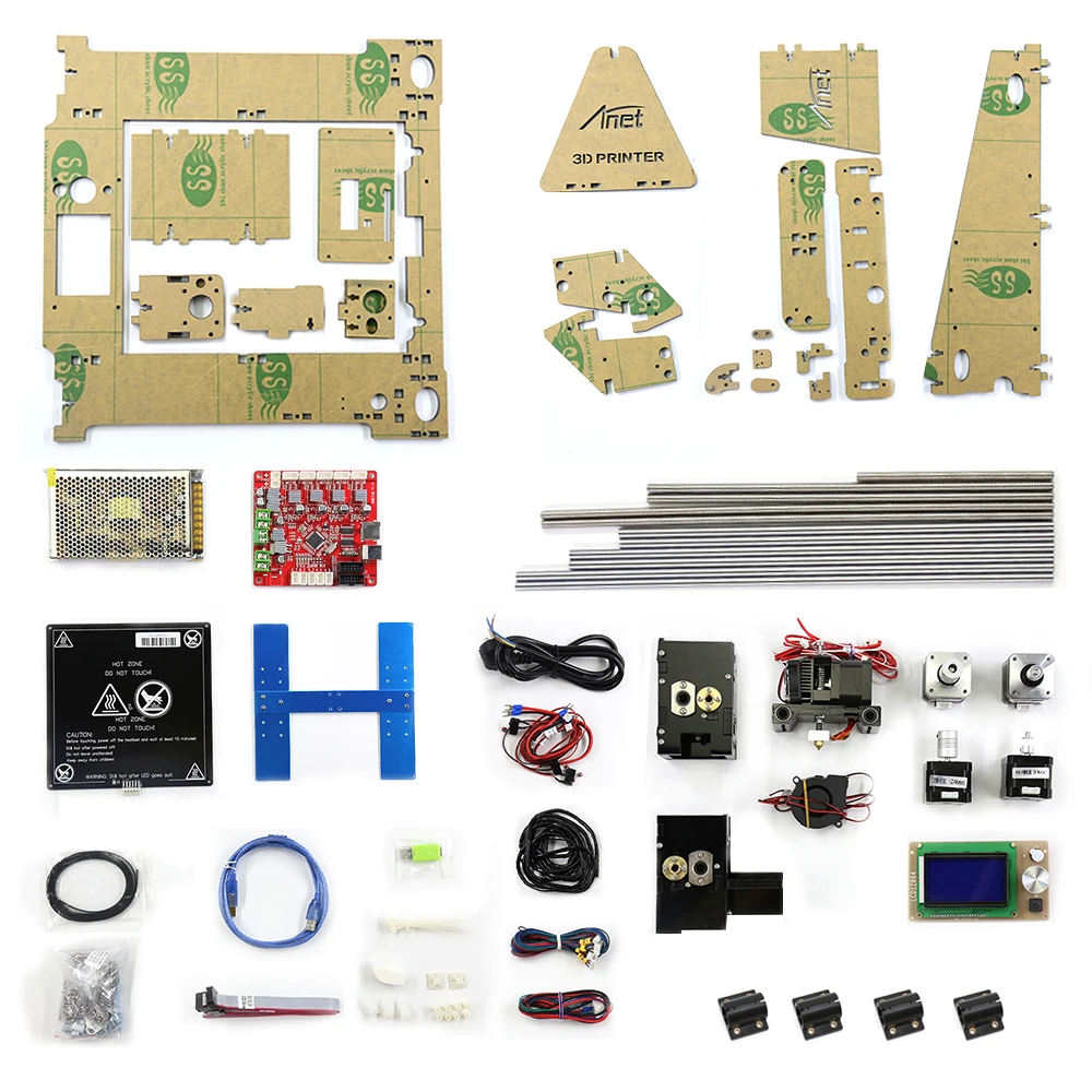 Anet A6 большой размер настольный 3d Принтер Комплекты Reprap i3 DIY самостоятельная сборка ЖК-экран с 16 Гб sd-картой размер печати 220*220*250 мм