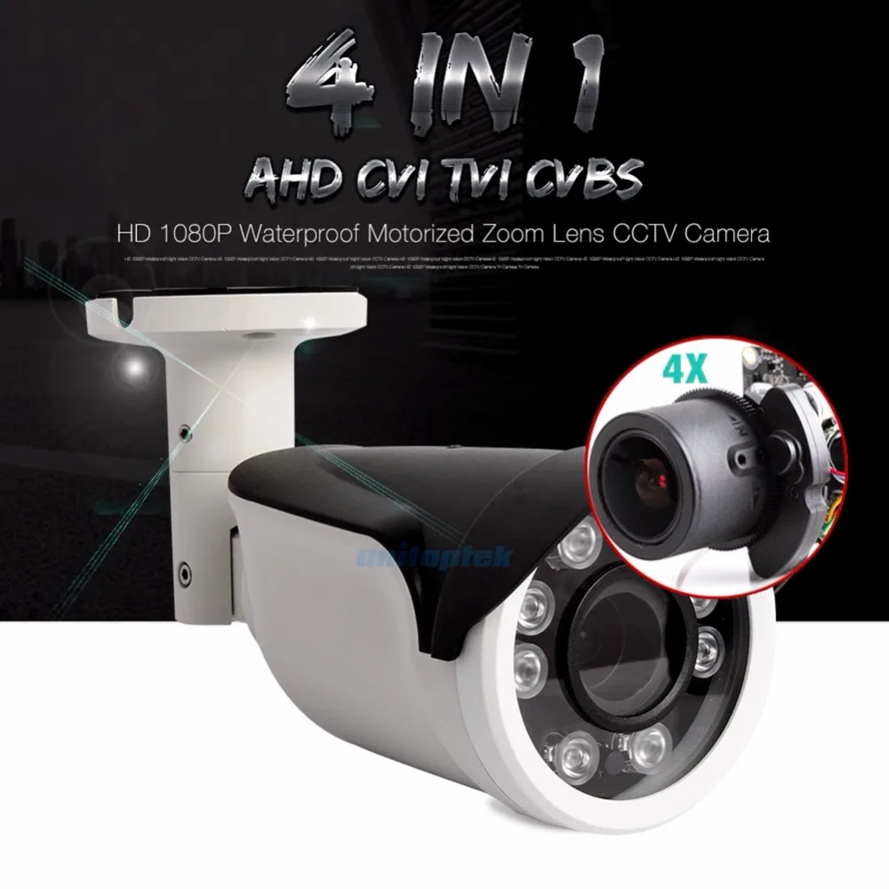 2MP AHD камера 1080P Моторизованный объектив 4x зум 4 в 1 AHD/CVI/TVI/CVBS пуля камера безопасности CCTV камера, с переключателем циферблата экранное меню