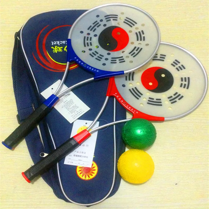 

1 rackets+2 balls +1 bag Chinese taiji fitness workout Wushu Martial Arts Taiji Rouli Ball outdoor Sports Tai Chi Racket Sets
