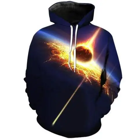 

2019 Sweatshirt fly meteor pattern Hoodies Pocket sweatshirt 3d print