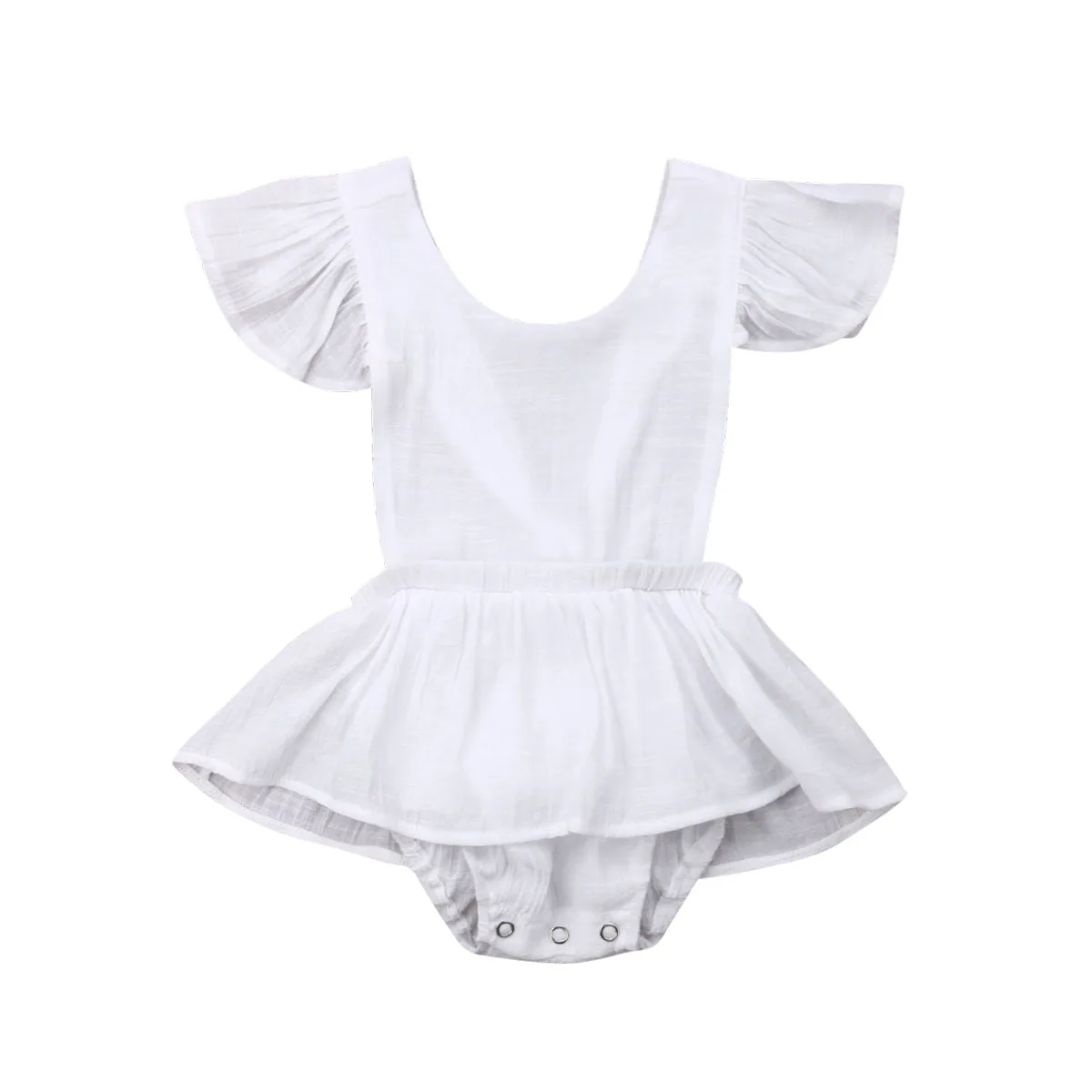 

Baby Girls Bodysuit Dress Newborn Summer Kids Clothes Infant Party Wedding Christening Outfit Toddler Solid Tutu Dresses