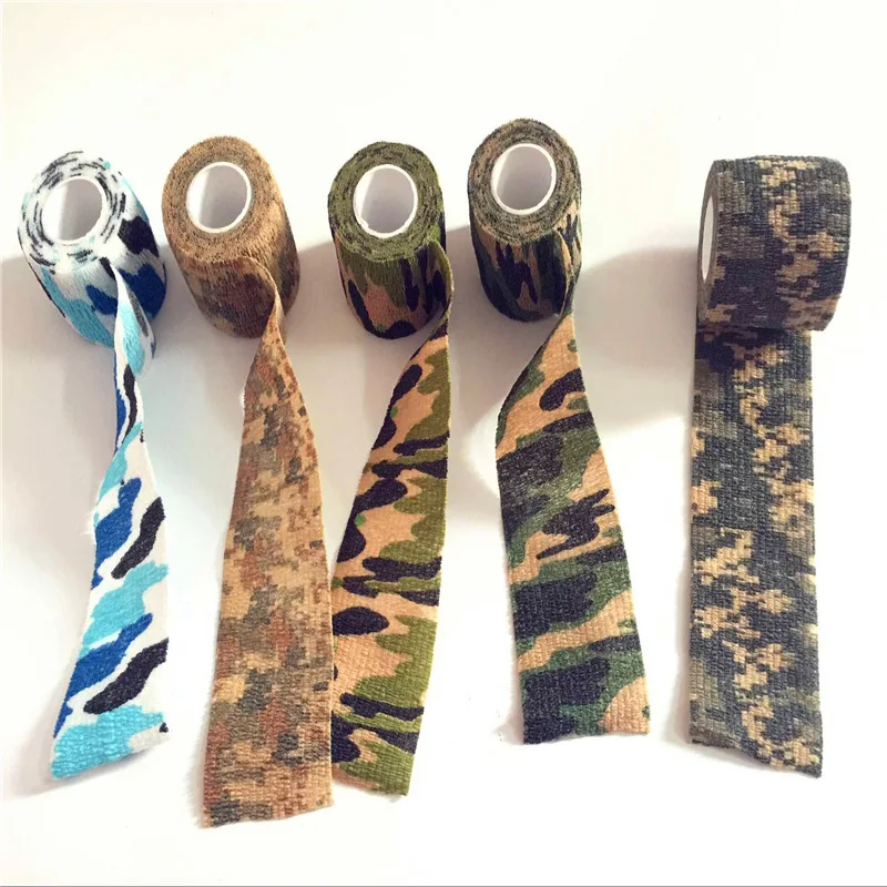 

5CM x 4.5M Army Camouflage Tape Multi-functional Self-adhesive Elastic Bandage For Outdoor Military Hunting Fabric Stealth Tape