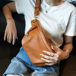 Натуральная коровья кожа поясная сумка для женщин Водонепроницаемая поясная сумка кошелек модный денежный ремень женская сумка на плечо с