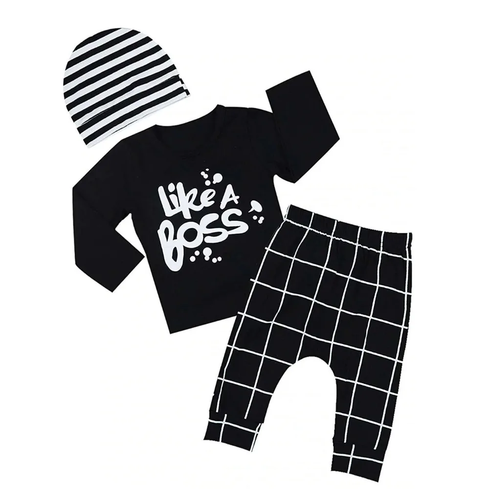 Oklady/Одежда для маленьких мальчиков, футболка с длинными рукавами, топы и штаны с шапочкой, комплекты одежды