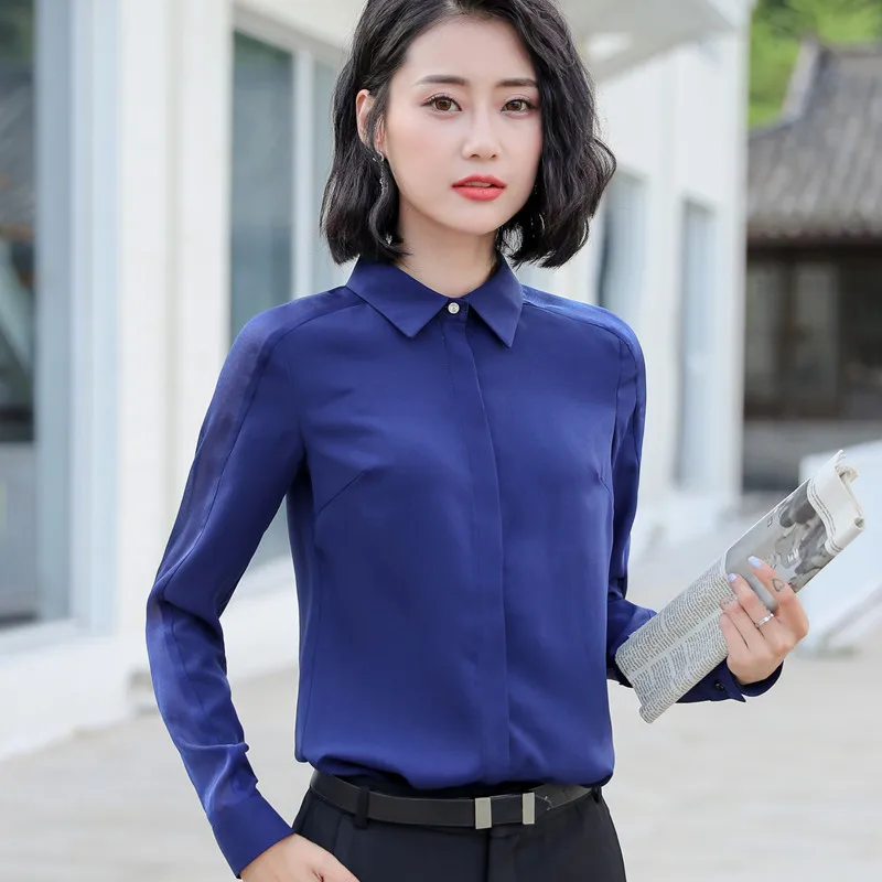 Fashion temperament Slim interview shirt female New long sleeve loose ...