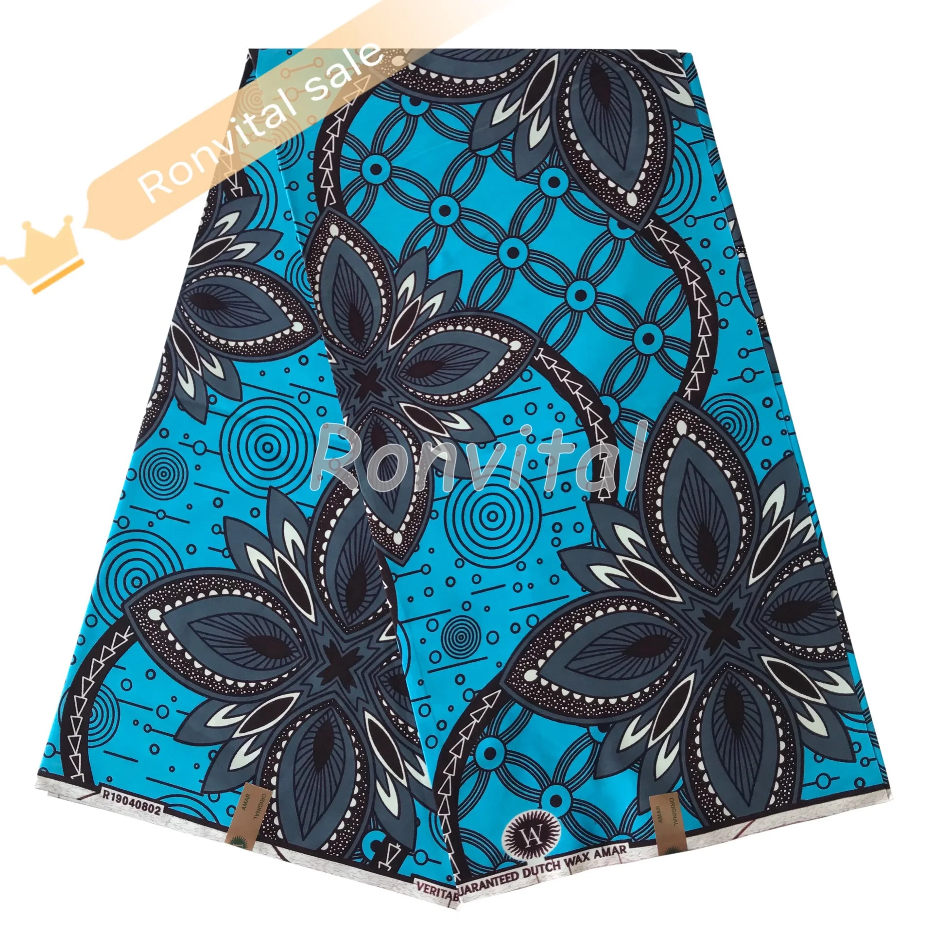 

RONVITAL OFFICIAL STORE HOLLAN WAX HIGH QUALITY FASHION FABRIC 100% COTTON PRINT MATERIAL DIY FABRICS 6YARDS/LOT FREE SHIPPING