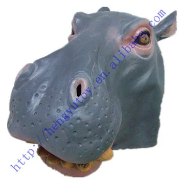 

Eco-friendly Adult Size Realistic Hippopotamus Mask Deluxe Costumes Hippo Head Halloween Party