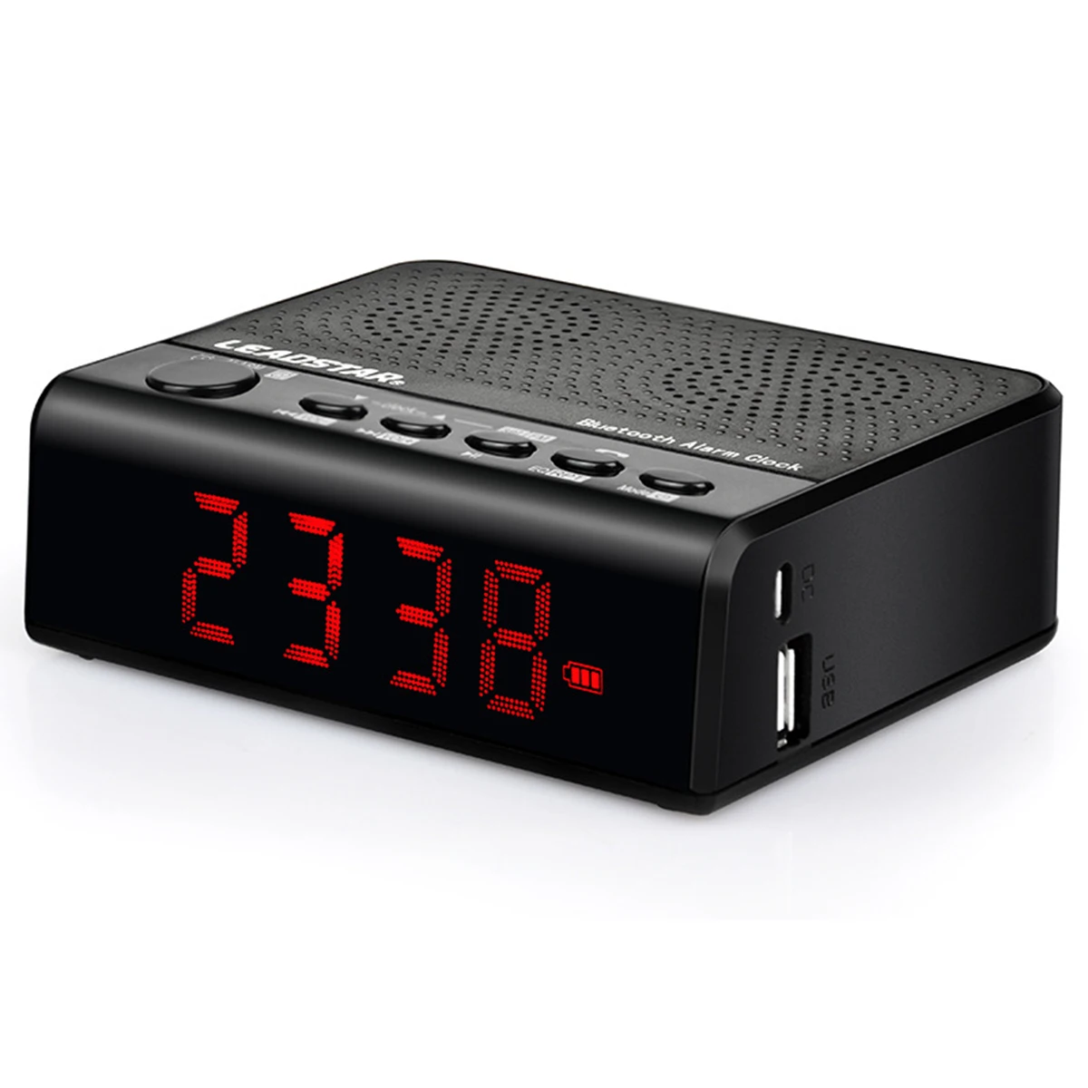 

XNCH Digital Alarm Clock Bluetooth Bass Speaker FM Radio Clock Support TF Card U-Disk Playback