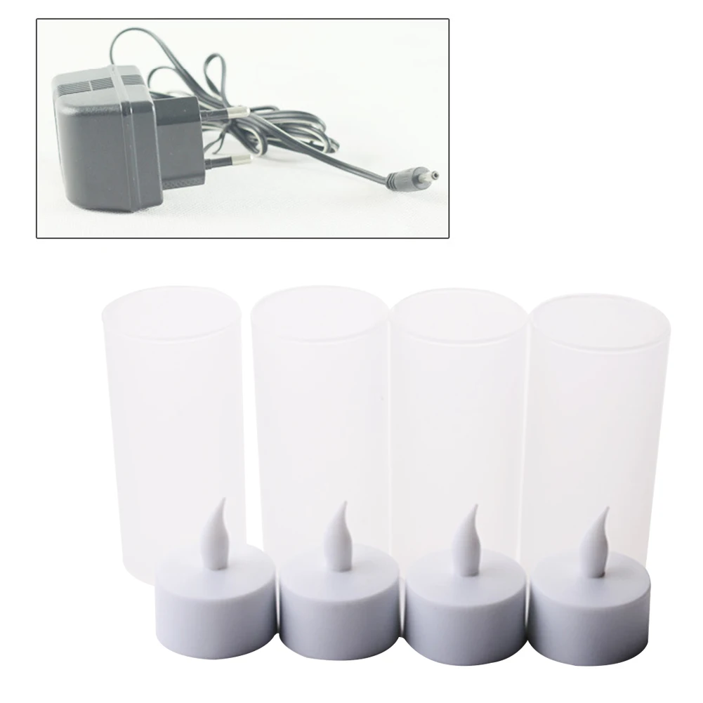 

12 Bases Decorative Simulation Candle Led Home Flickering Wedding Rechargeable Tealight Electronic Flameless