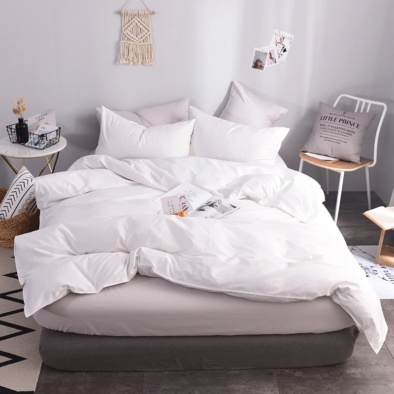 

Pure White Hotel Apply Bedding Home Textile Duvet Cover 1Pcs 100% Cotton Soft Bedspreads Quilt Cover 200X230cm 220x240cm Size