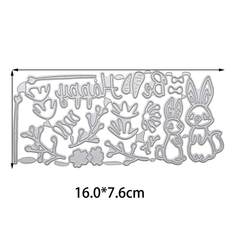 Be happy little rabbit травление металлическая пресс-форма из углеродистой стали для DIY Скрапбукинг/изготовление карт/Дети забавное украшение поставки - Цвет: 80939