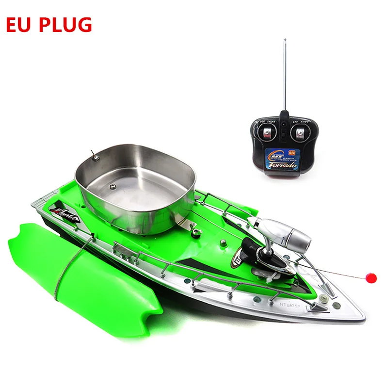 Flytec 2011- 3 Intelligent Wireless Electric RC Fishing Bait Boat Automatic Nesting Machine Double Bin Silent Function - Color: GREEN EU PLUG