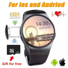 KW18 Smartwatch für iphone android-handy Bluetooth Pulsmesser Reloj Inteligente SIM Anruf Runde Smart Watch Freies TFcard