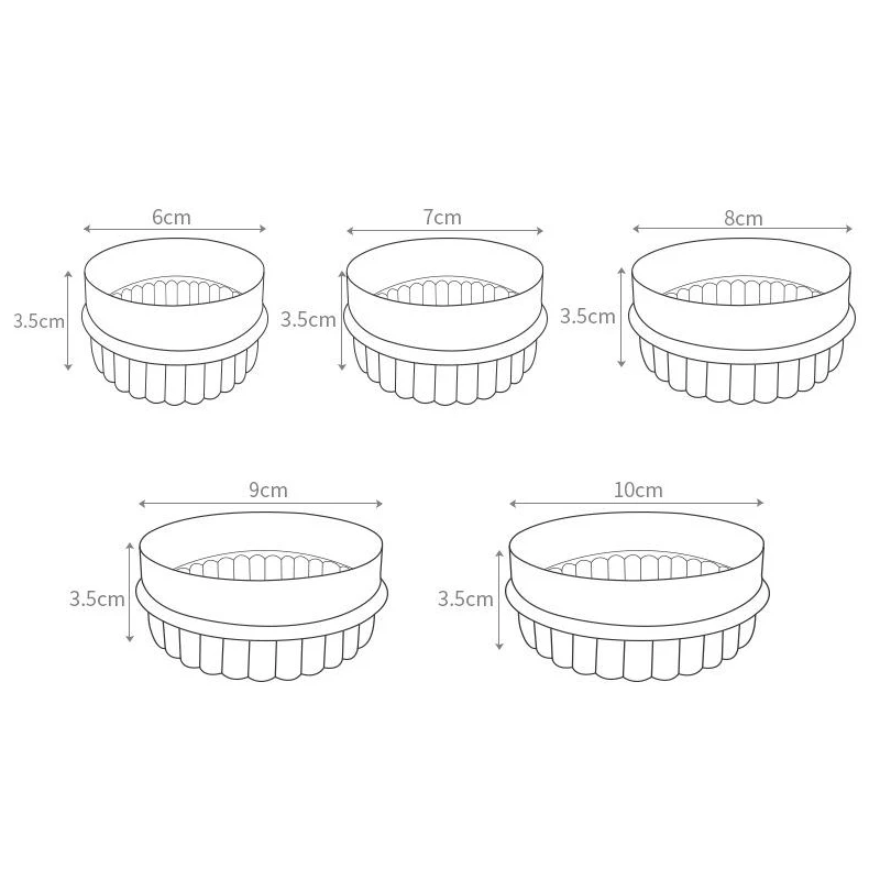 FILBAKE, пять штук, Круглая Пластиковая форма для печенья, овощей, фруктов, резки, кухонные инструменты для выпечки, Аксессуары для выпечки, штамп для печенья