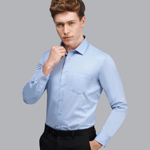 Aliexpress.com : Buy Men's Long Sleeve Slim Fit Solid Spread Collar ...