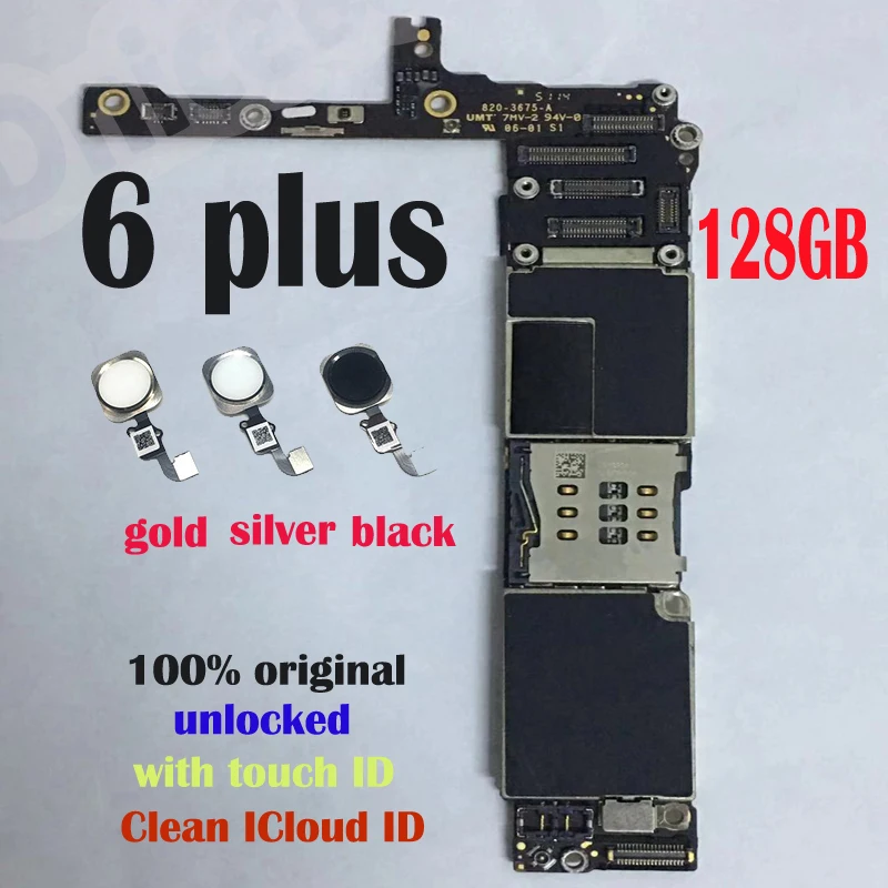 

128GB original for apple iphone 6 plus 5.5 motherboard,not only free-lock,but also with touch id and high quality mainboard.
