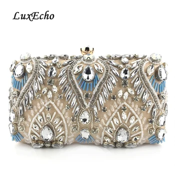 

champagne blue crystal Evening Bags Women Day Clutches Fashion Wedding Purse Diamonds Dinner bag Party purse bags