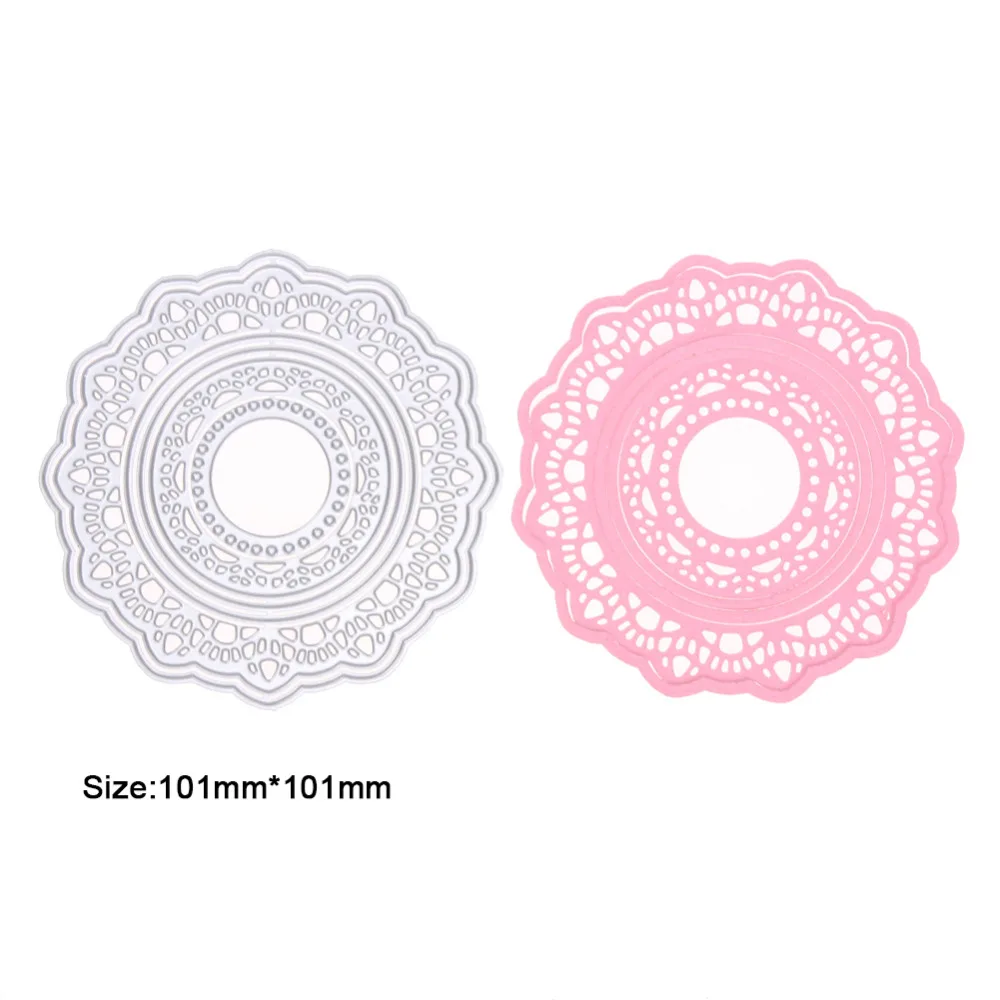 

Metal Flower Round Frames Cutting Dies Stencils for DIY Scrapbooking Photo Album Cards Decorative Embossing Template Paper Craft