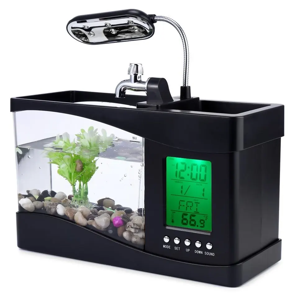 2017 New Desk Lamp USB Mini Fish Tank Desktop Electronic Aquarium Fish