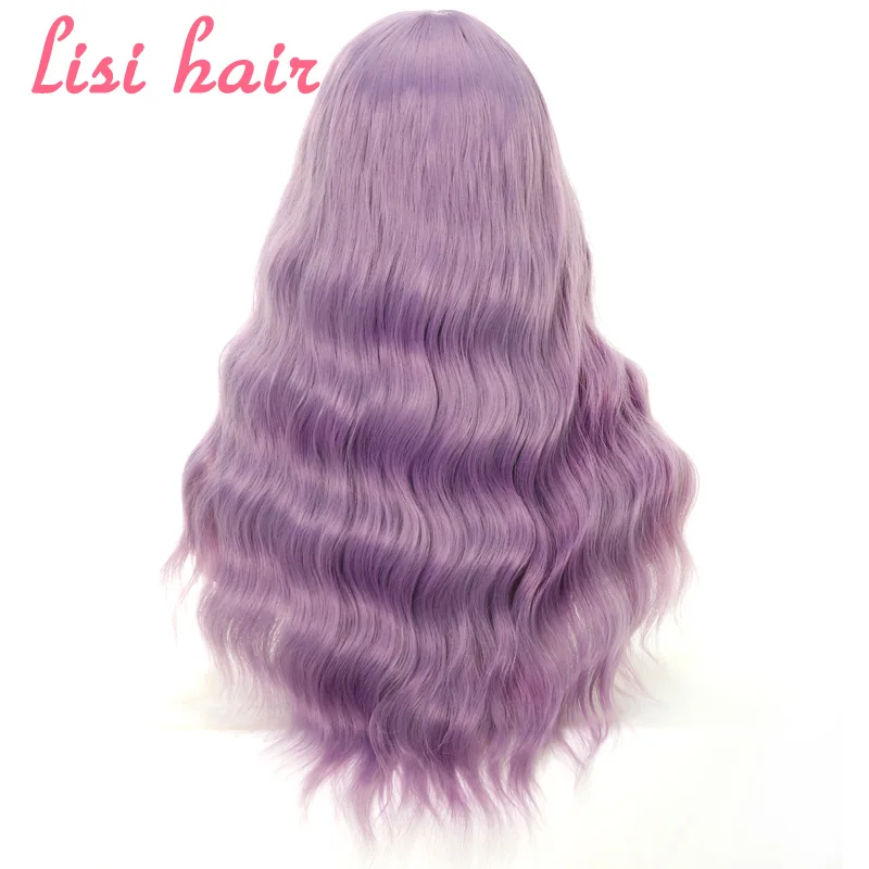 LISI HAIR 2" длинные смешанные коричневые женские парики с челкой водная волна Жаростойкие синтетические парики для женщин афро-американские - Цвет: zi